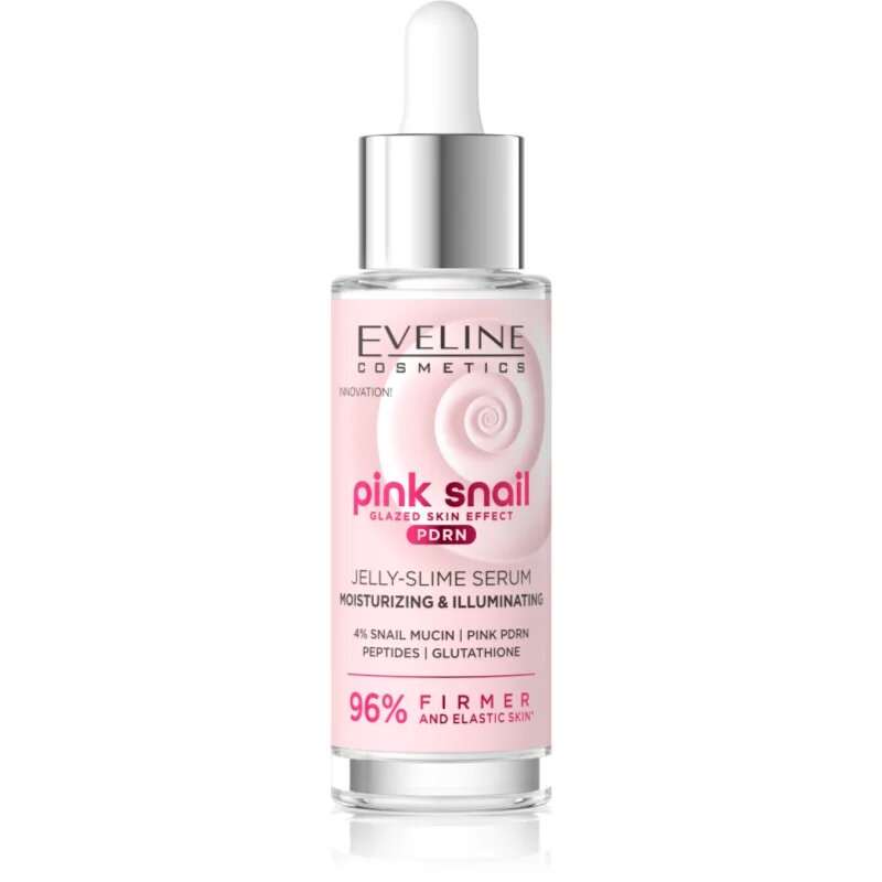 Eveline Cosmetics Pink Snail Glazed Skin Effect озаряващ серум за лице 30 мл.