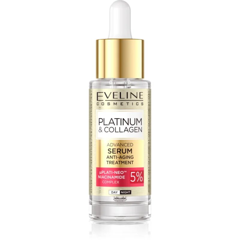 Eveline Cosmetics Platinum & Collagen Advanced Facial Serum Anti-Aging Treatment серум против бръчки с колаген 30 мл.