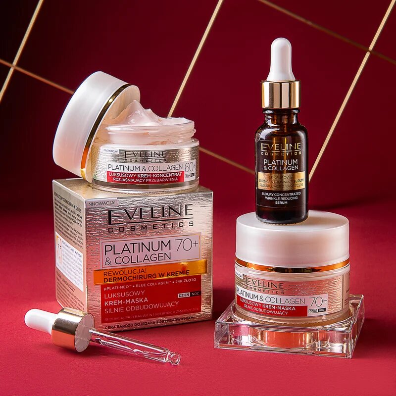 Eveline Cosmetics Platinum & Collagen дневен и нощен крем против бръчки 60+ 50 мл.