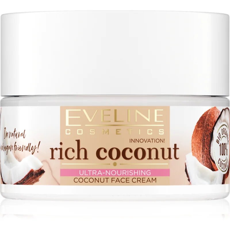 Eveline Cosmetics Rich Coconut силно хидратиращ крем дневен и нощен 50 мл.