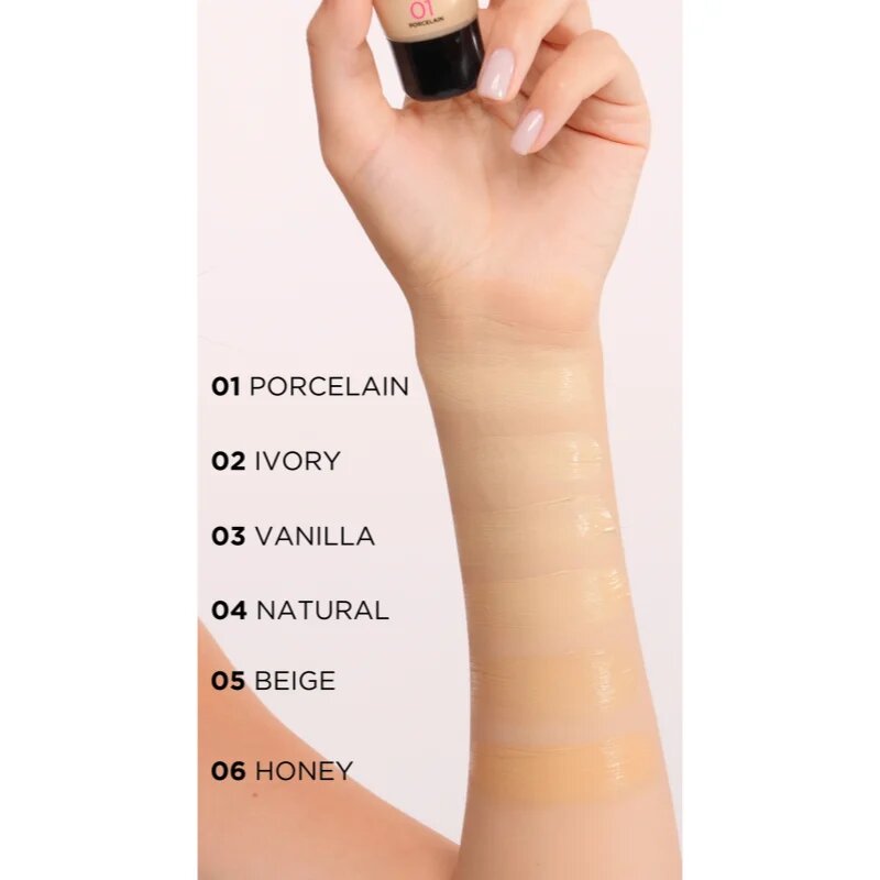 Eveline Cosmetics Selfie Time грим и коректор 2 в 1 цвят 01 Porcelain 30 мл.