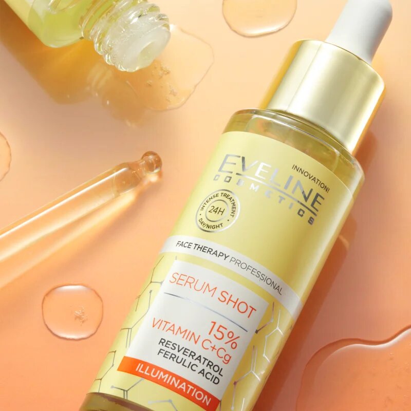 Eveline Cosmetics Serum Shot 15% Vitamin C+Cg озаряващ серум против бръчки с витамин С 30 мл.
