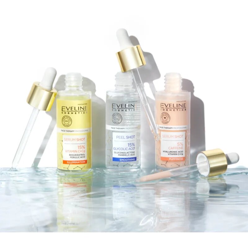 Eveline Cosmetics Serum Shot 15% Vitamin C+Cg озаряващ серум против бръчки с витамин С 30 мл.