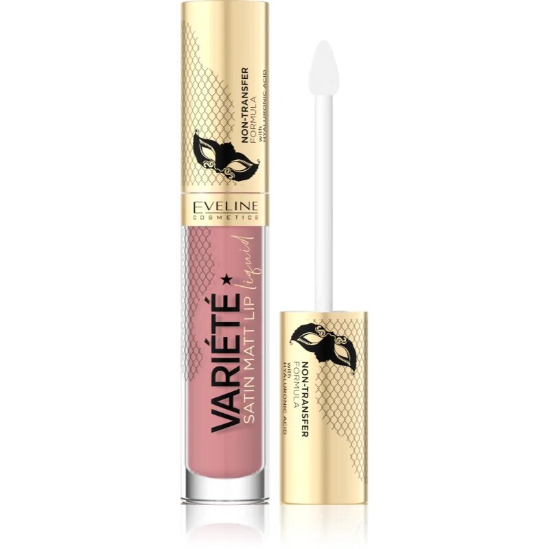 Eveline Cosmetics Variété течно червило с матиращ завършек цвят 02 Raspberry Cream 45 мл.