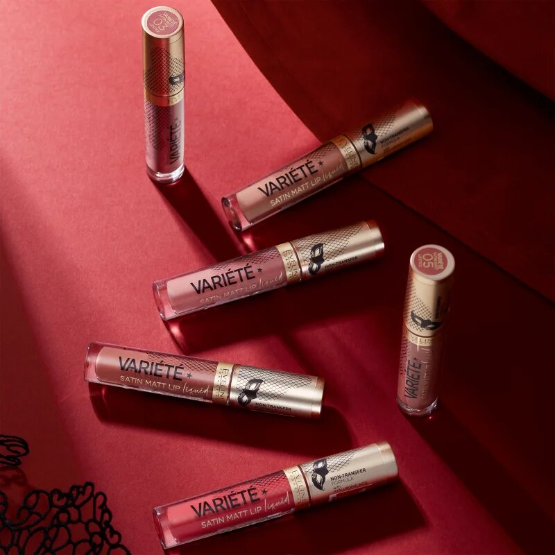 Eveline Cosmetics Variété течно червило с матиращ завършек цвят 02 Raspberry Cream 45 мл.