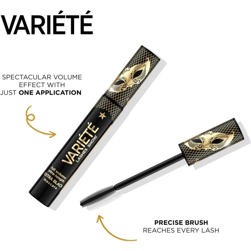 Eveline Cosmetics Veriété Lashes Show спирала придаваща обем цвят Black 10 мл.