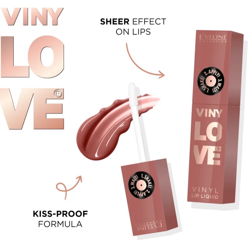 Eveline Cosmetics VINY LOVE Vinyl Lip Liquid дълготрайно течно червило цвят 01 4 мл.