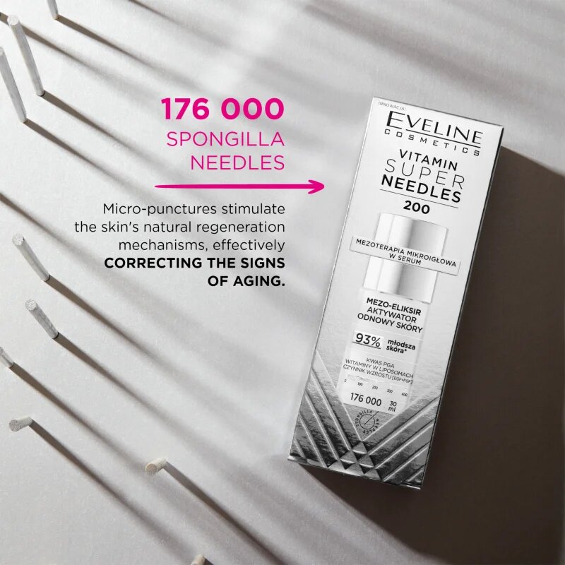 Eveline Cosmetics Vitamin Super Needles 200 активатор за подновяване на кожните клетки 30 мл.