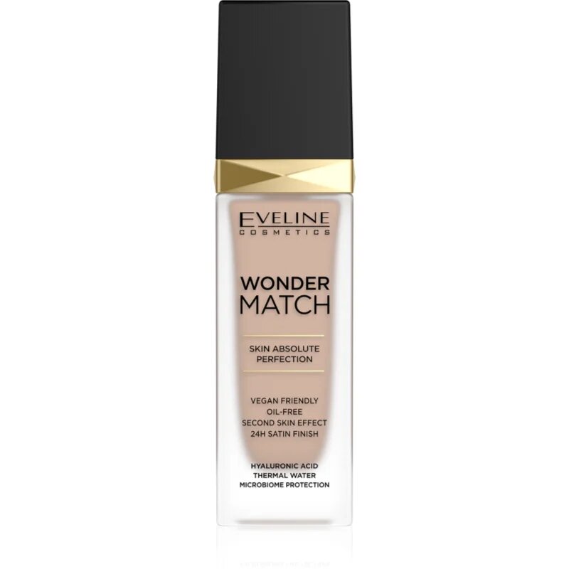 Eveline Cosmetics Wonder Match дълготраен течен фон дьо тен с хиалуронова киселина цвят 35 Sunny Beige 30 мл.