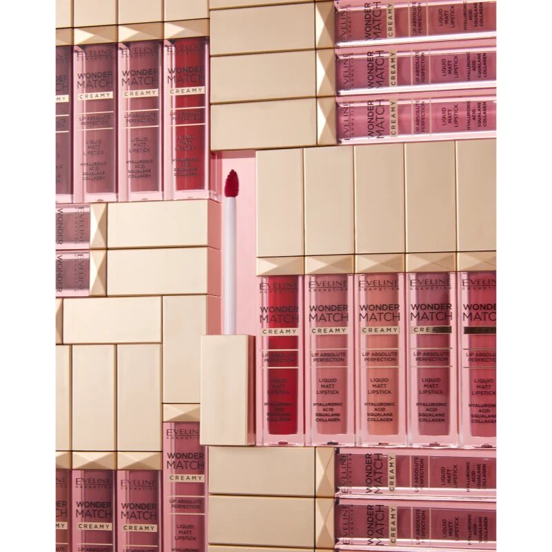 Eveline Cosmetics Wonder Match дълготрайно матово течно червило с хиалуронова киселина цвят 09 Dream Nude 6.8 мл.