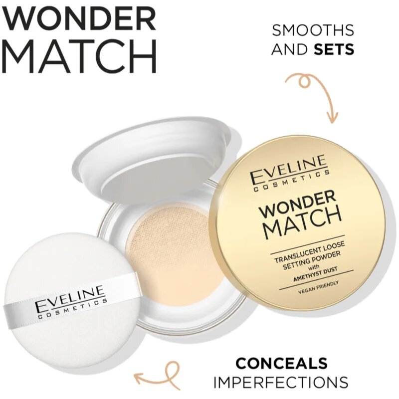 Eveline Cosmetics Wonder Match прозрачна фиксираща пудра 6 гр.
