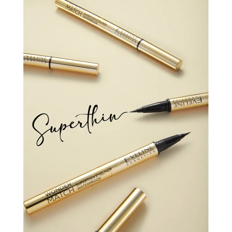 Eveline Cosmetics Wonder Match водоустойчива очна линия цвят Black 1 бр.