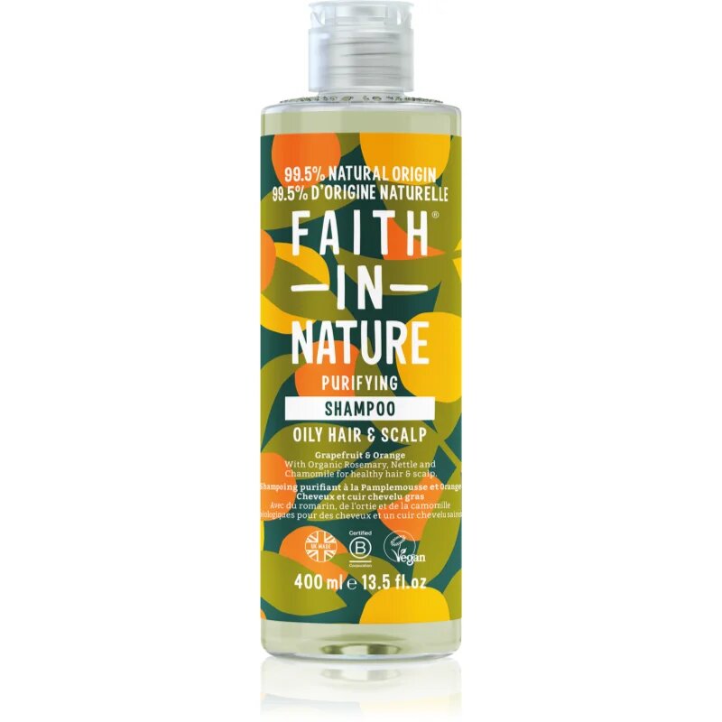 Faith In Nature Grapefruit & Orange натурален шампоан за нормална към омазняваща се коса 400 мл.