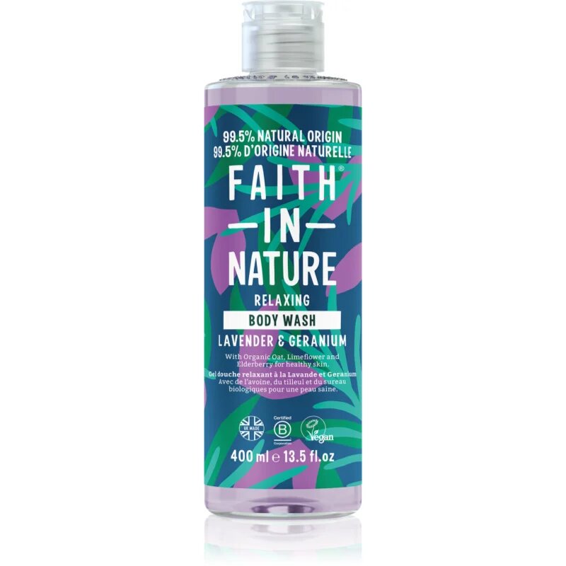 Faith In Nature Lavender & Geranium релаксиращ душ гел 400 мл.