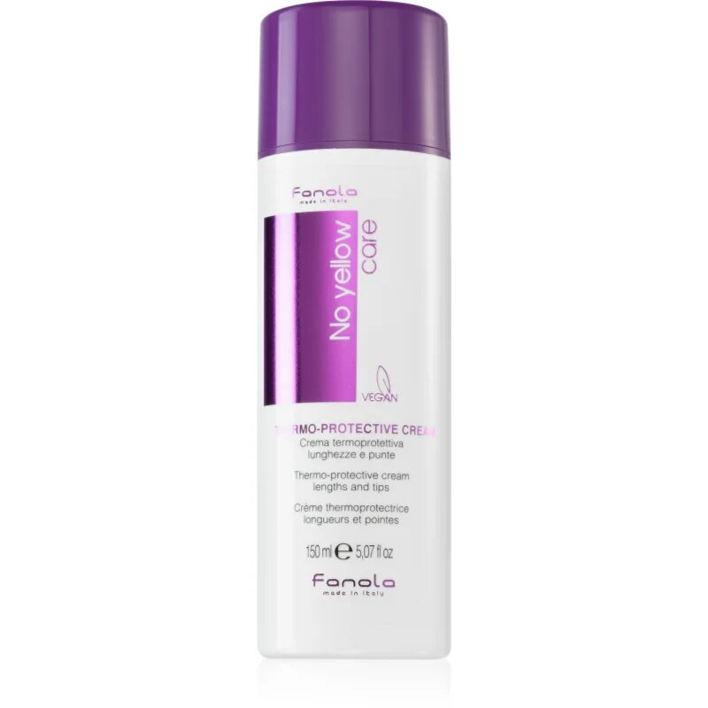 Fanola No Yellow Thermo-Protective Cream подхранващ и термозащитен крем за блонд коса и коса с кичури 150 мл.