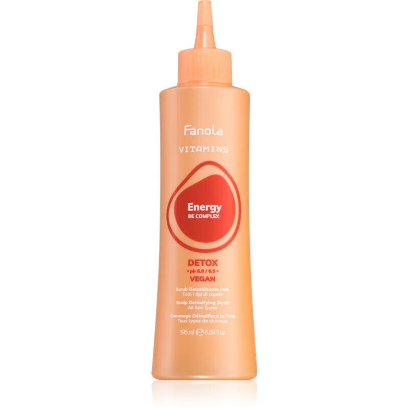 Fanola Vitamins Scalp Detoxifying Scrub почистващ пилинг гел за всички видове коса 195 мл.