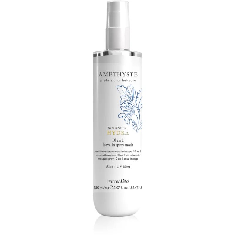 FarmaVita Amethyste Botanical Hydra интензивна маска в спрей без отмиване за топлинно третиране на косата с UV филтър 150 мл.