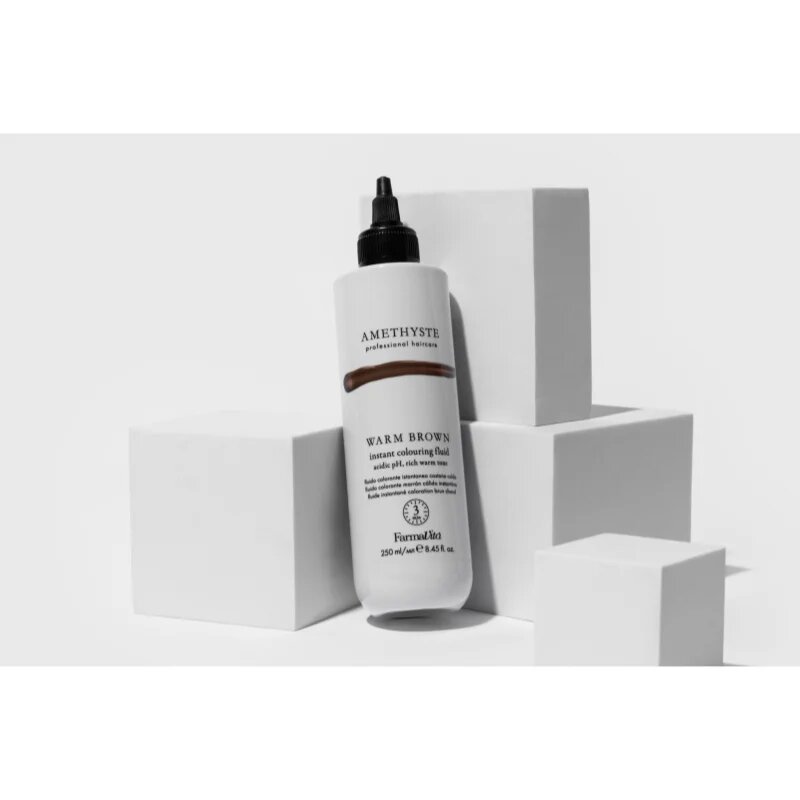 FarmaVita Amethyste Instant Colouring Fluid Възстановяваща цветна маска pro světle blond až středně hnědé vlasy цвят Warm Brown 250 мл.