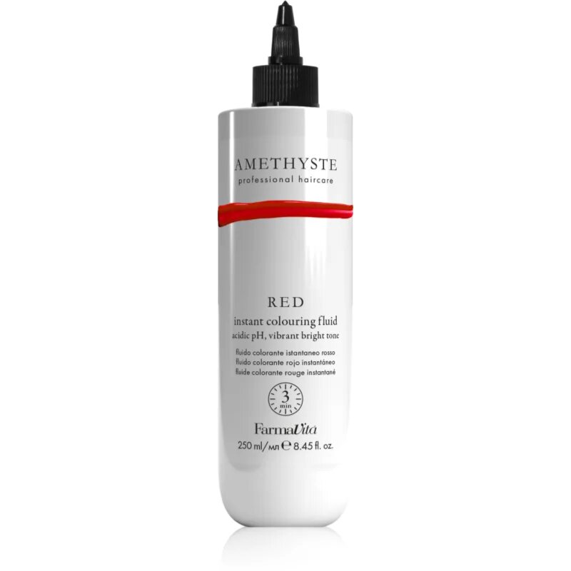 FarmaVita Amethyste Instant Colouring Fluid Възстановяваща цветна маска за коса с червени нюанси цвят Red 250 мл.