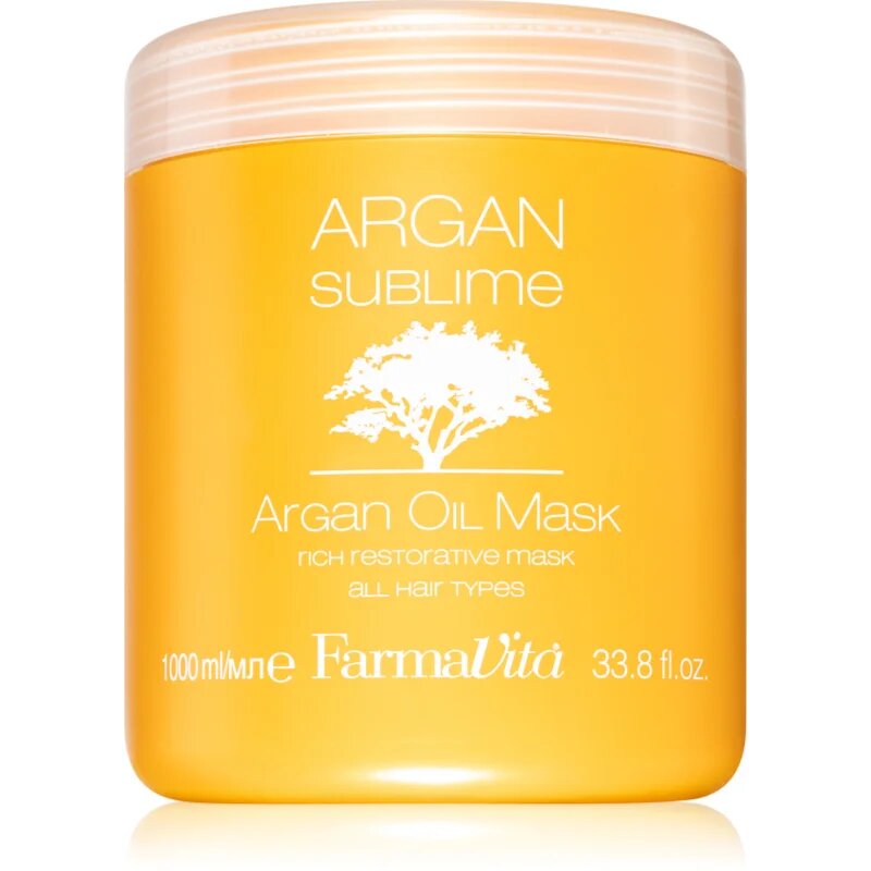 FarmaVita Argan Sublime регенерираща и хидратираща маска за коса. 1000 мл.