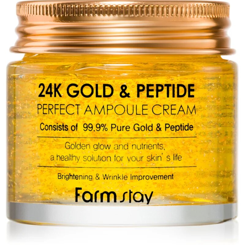 Farmstay 24K Gold & Peptide Perfect Ampoule Cream хидратиращ крем против стареене на кожата 80 мл.