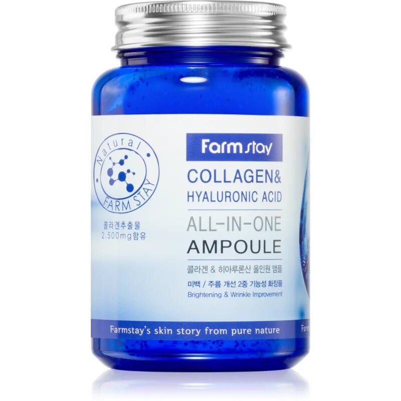 Farmstay Collagen & Hyaluronic Acid All-In-One Ampoule ревитализиращ серум за лице 250 мл.