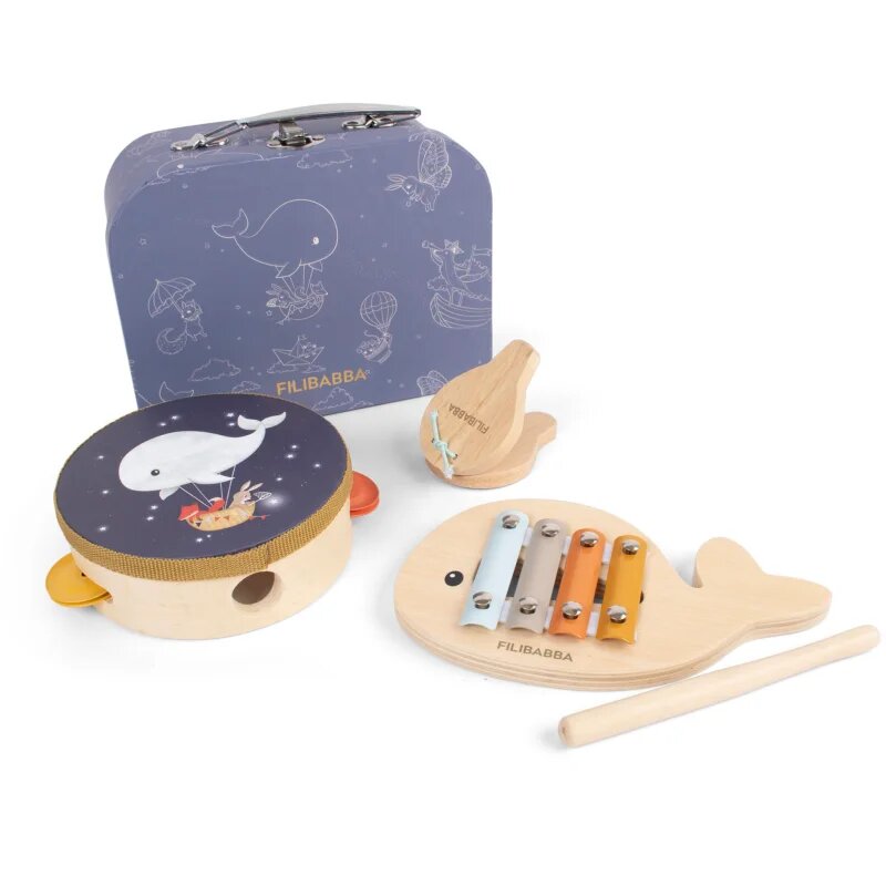 FILIBABBA Play Set My First Wooden Toy Instruments музикална играчка за деца 3 бр.
