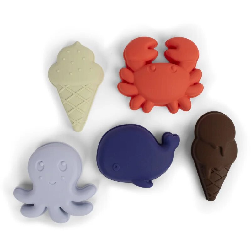 FILIBABBA Silicone Sand Toys Blue Mix играчка за вода 5 бр.