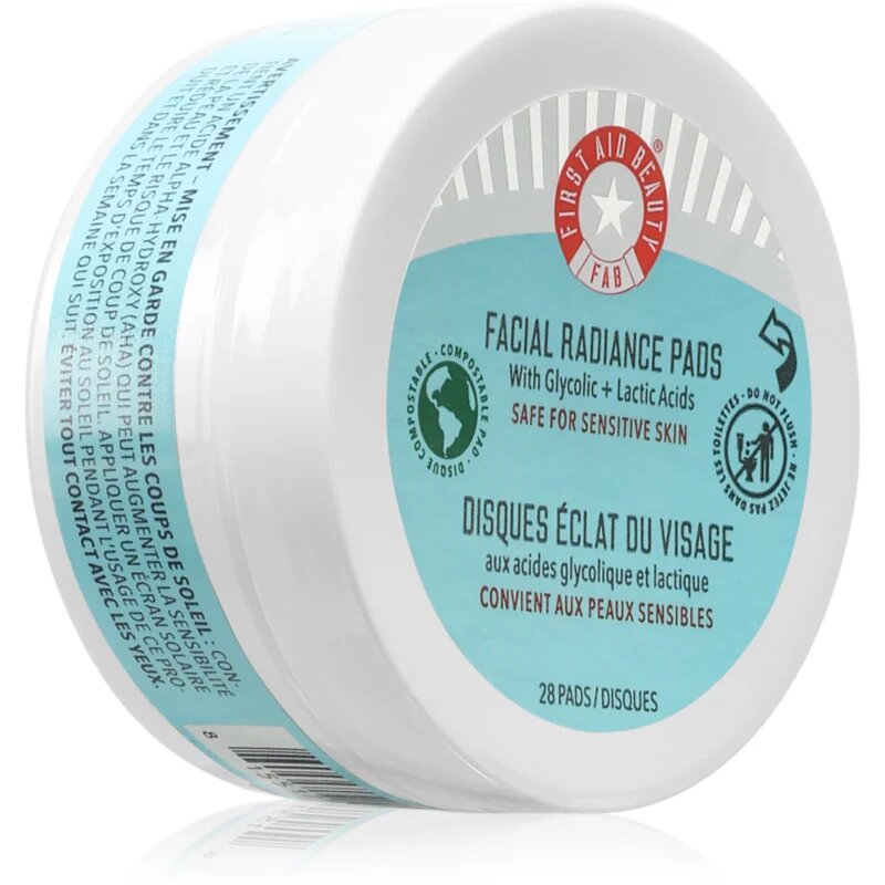 First Aid Beauty Facial Radiance Pads ексфолиращи възглавнички за освежаване и изглаждане на кожата 28 бр.