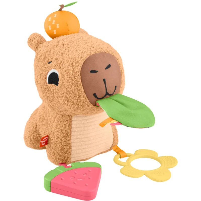 Fisher-Price Snuggly Snacky Capy плюшена играчка с дрънкалка 1 бр.