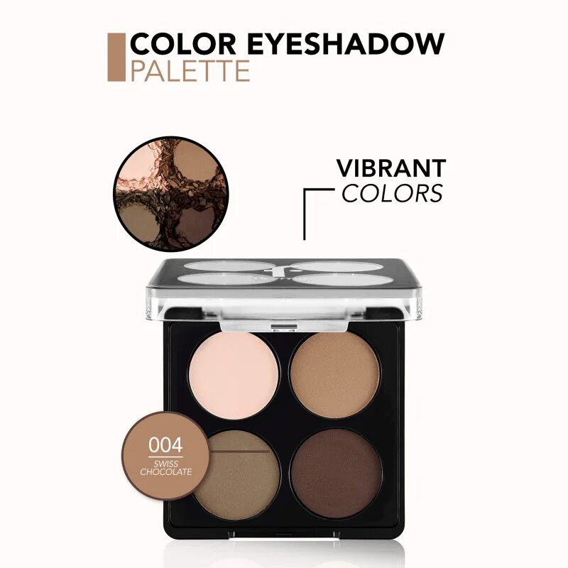 flormar Color Eyeshadow Palette палитра сенки за очи цвят 004 Swiss Chocolate 6 гр.