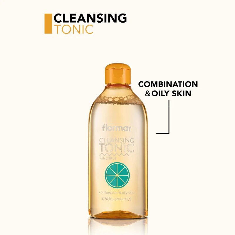 flormar Combination & Oily Skin Cleansing Tonic дълбоко почистващ тоник за смесена и мазна кожа 200 мл.
