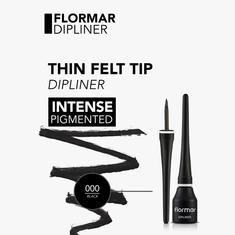 flormar Dipliner дълготрайна течна очна линия цвят Black 35 мл.