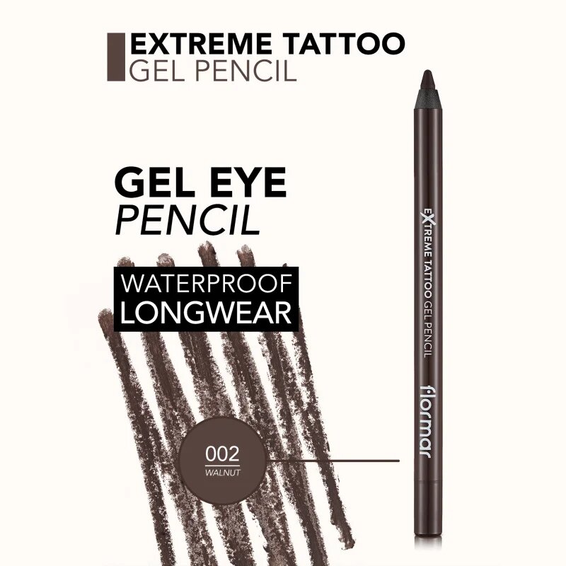 flormar Extreme Tattoo Gel Pencil водоустойчив гел-молив за очи цвят 02 Walnut 1.2 гр.