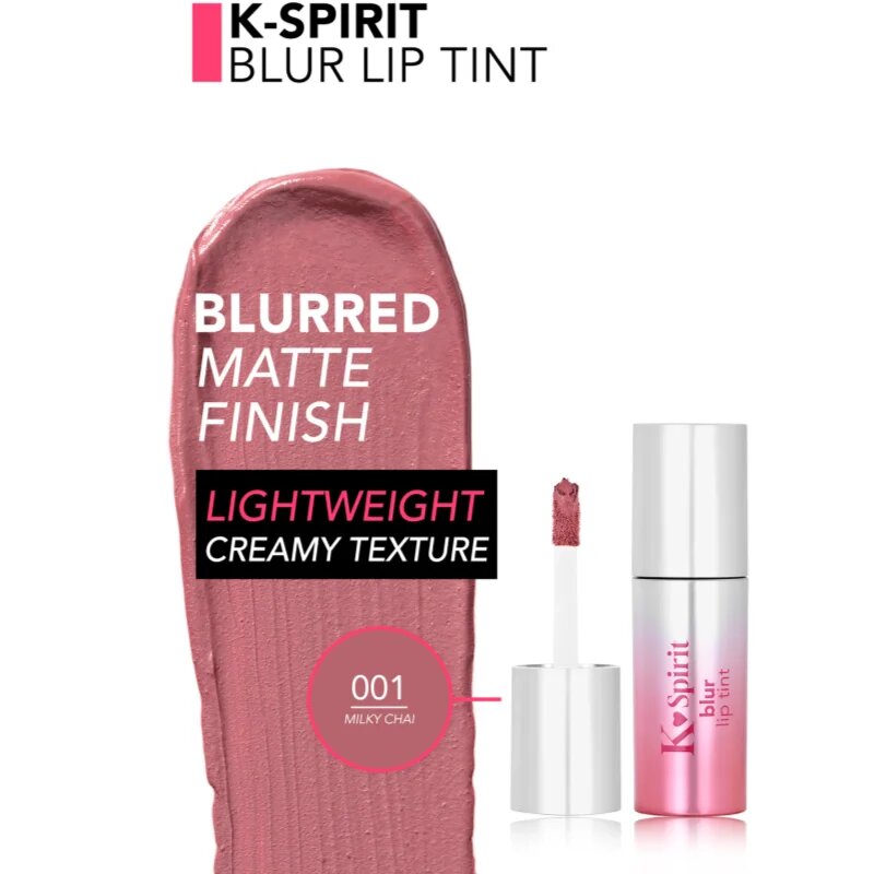 flormar K-Spirit Blur Lip Tint дълготрайно червило с матиращ ефект цвят 001 - Milky Chai 4 мл.
