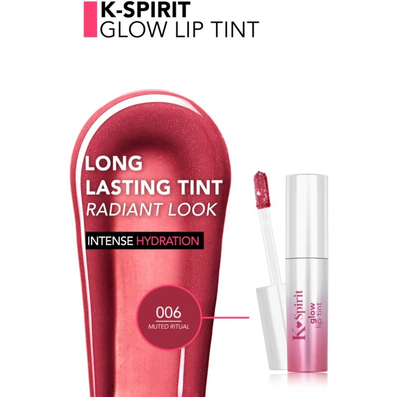 flormar K-Spirit Glow Lip Tint хидратиращ гланц за устни с блясък цвят 006 - Muted Ritual 4 мл.