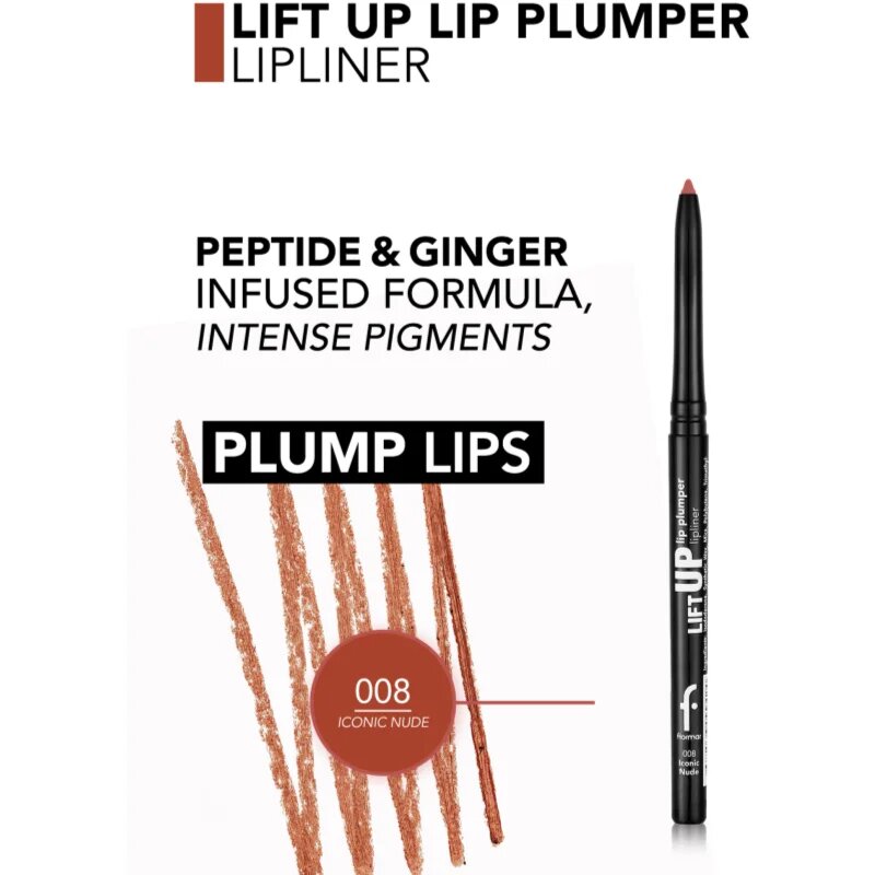 flormar Lift Up Lip Plumper Lipliner дълготраен молив за устни с увеличаващ ефект цвят 008 - Iconic Nude 0.35 гр.