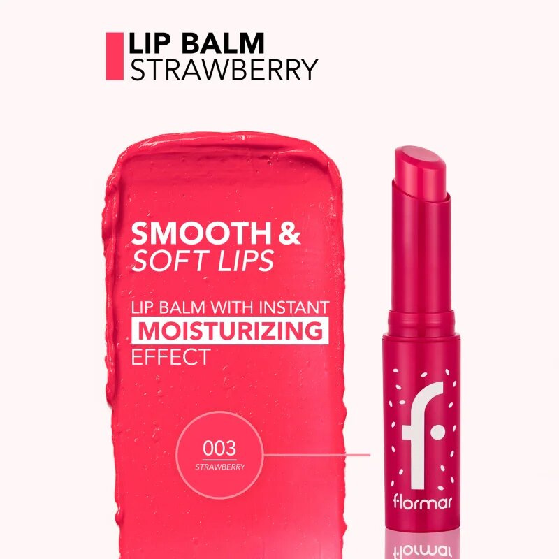 flormar Lip Balm балсам за устни с вкус цвят 003 Strawberry 3 гр.
