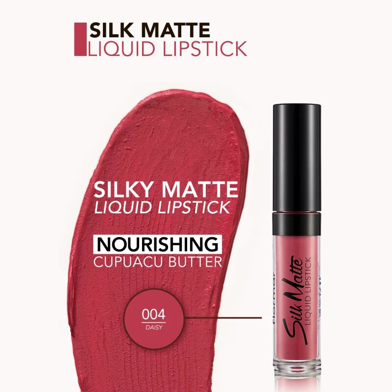 flormar Silk Matte дълготрайно матово течно червило цвят 004 Daisy 45 мл.