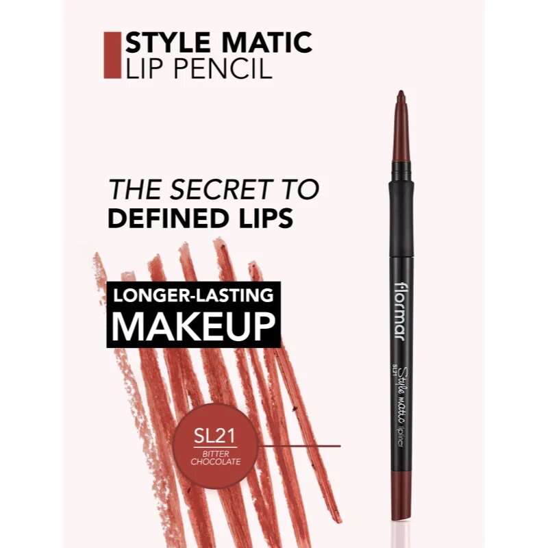 flormar Style Matic Lipliner матиран молив за устни водоустойчив цвят 21 BITTER CHOCOLATE 0.35 гр.