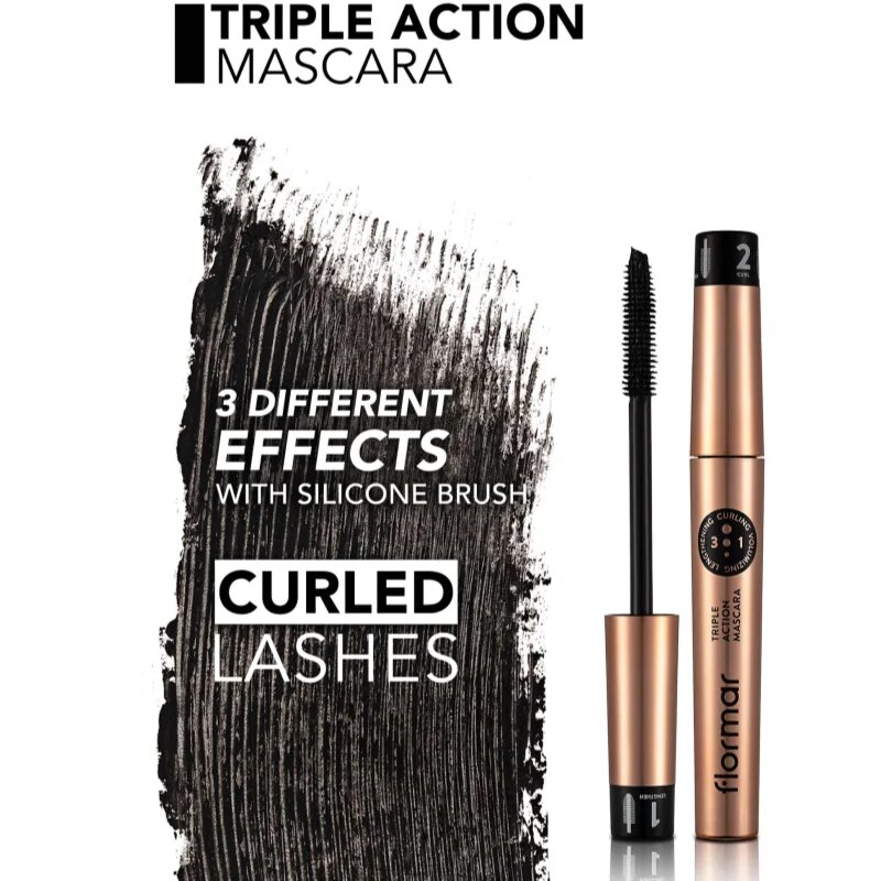 flormar Triple Action Mascara подхранваща спирала 3 в 1 8 мл.