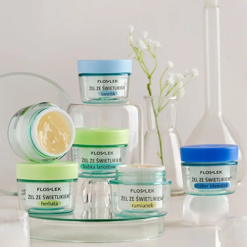 FlosLek Laboratorium Eye Care гел за околоочната зона с очанка и алое вера 10 гр.