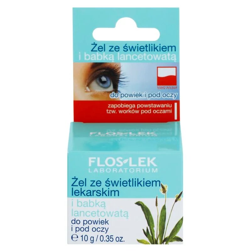 FlosLek Laboratorium Eye Care гел за околоочната зона с живовляк и очанка 10 гр.