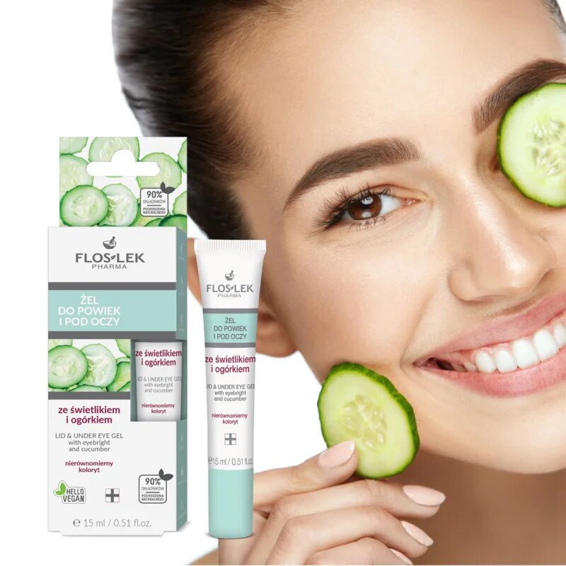 FlosLek Pharma Eye Care освежаващ гел за очи против тъмни кръгове 15 мл.