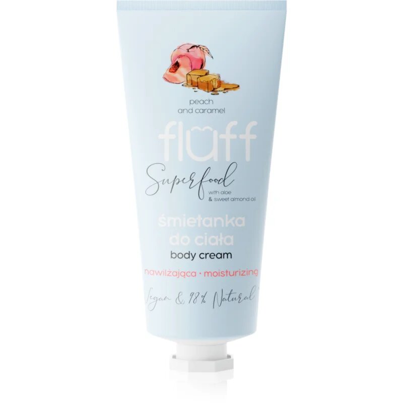 Fluff Superfood Peach & Caramel хидратиращ лосион за тяло Aloe & Sweet Almond Oil 150 мл.