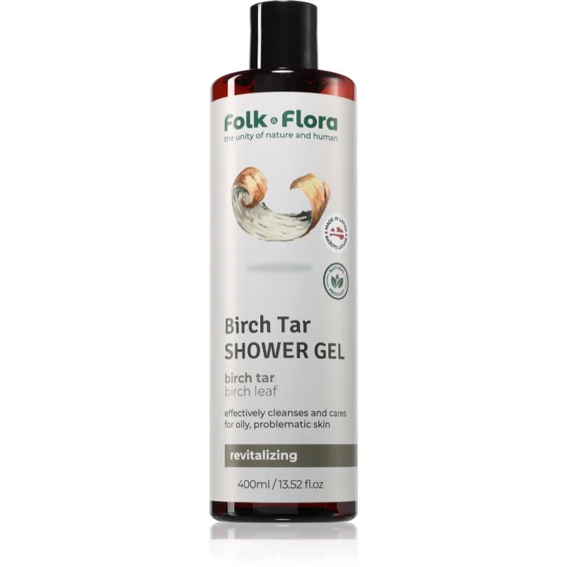 Folk & Flora Birch Tar овлажняващ душ гел 400 мл.