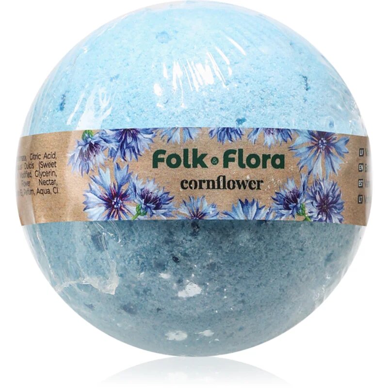 Folk & Flora Cornflower бомбичка за вана 130 гр.