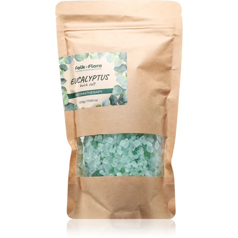 Folk & Flora Eucalyptus релаксираща сол за вана 500 гр.