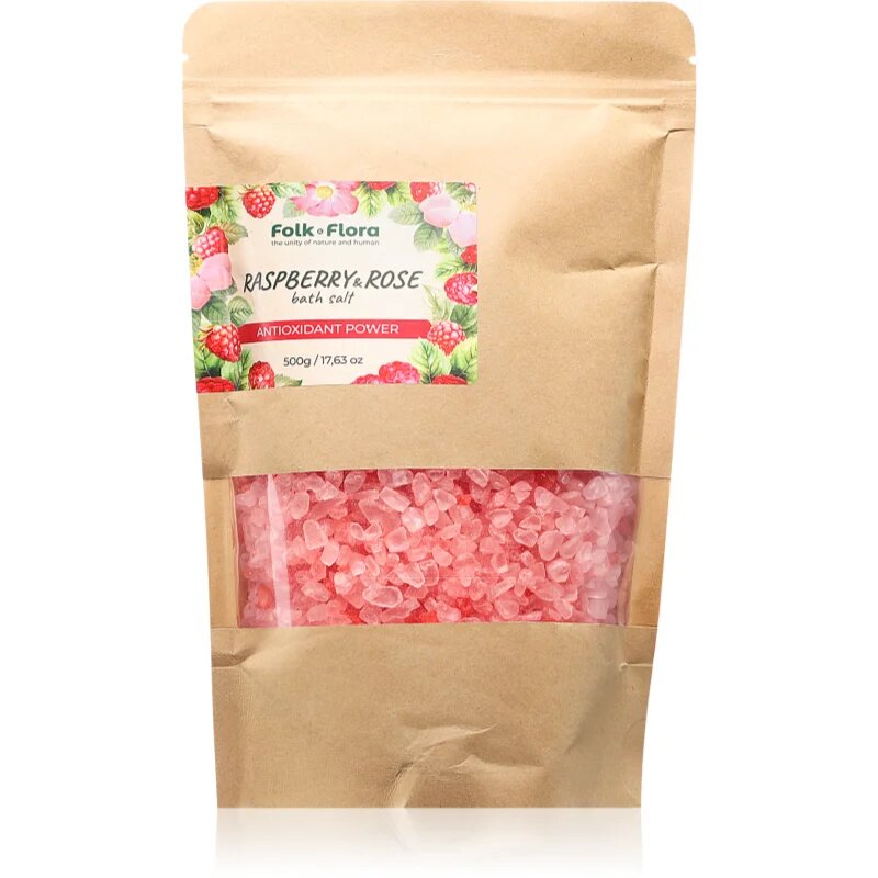 Folk & Flora Raspberry & Rose соли за вана 500 гр.