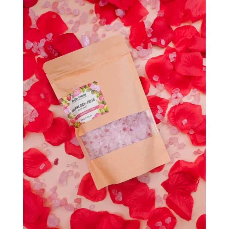 Folk & Flora Raspberry & Rose соли за вана 500 гр.